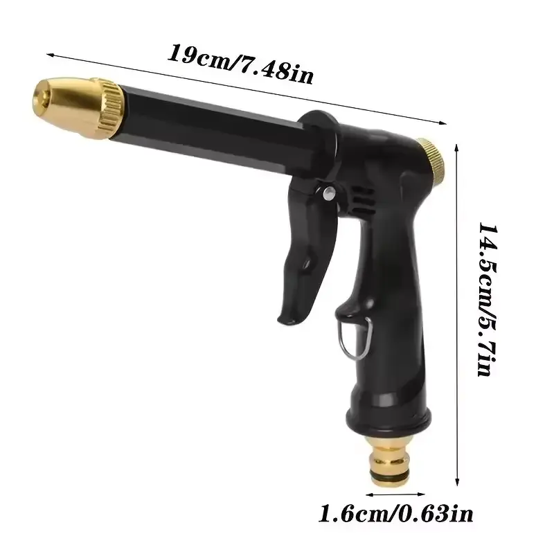 1 PCS Portable High-pressure Hose Nozzle Spray Adjustable Household Multifunction High-pressure Garden Hose Nozzle Cleaning Tool