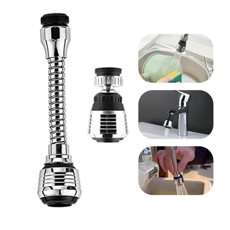 360 ° Adjustment Kitchen Sink Faucet Extender Filter Spray Dual-mode Water-saving Pressurizer Household Bathroom Gadget