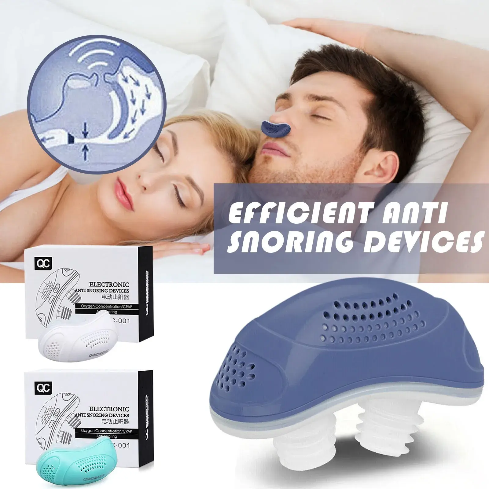 Electric Anti Snoring Device Nose Clip Anti Snoring Anti Snoring Device Assisted Sleep Insomnia Breathing Sleep Care Machine