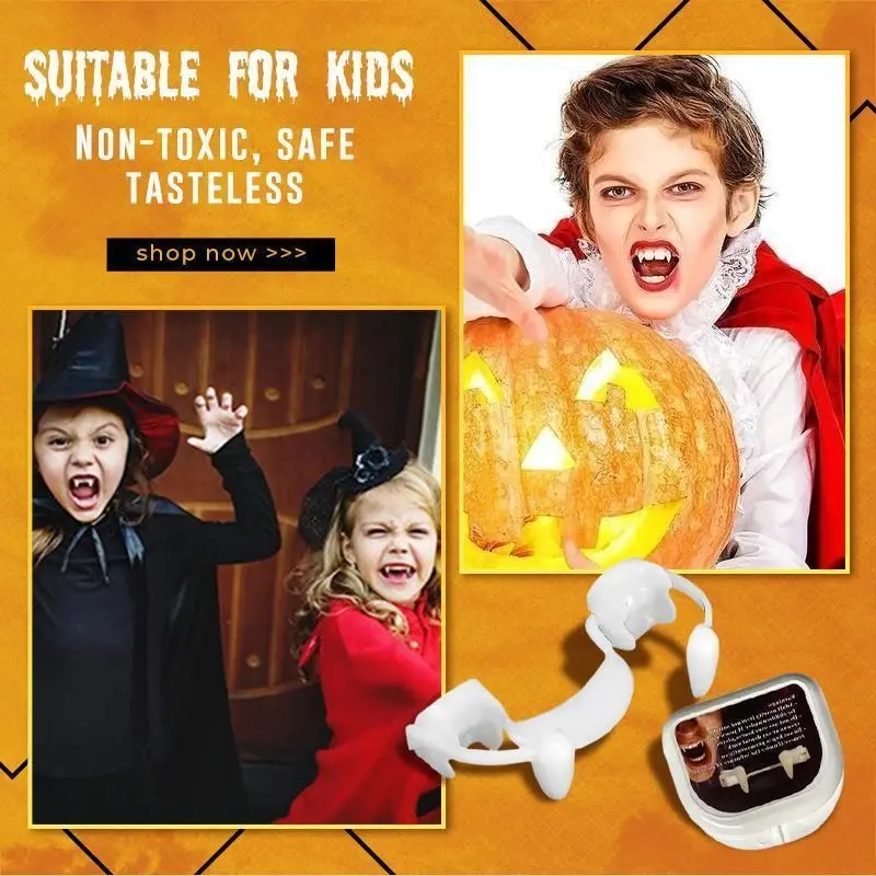 Halloween Role-playing with Retractable Vampire Teeth Werewolf Teeth Zombie Teeth Vampire Dentures Holiday Party Props