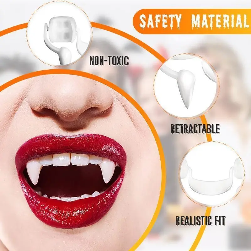 Halloween Role-playing with Retractable Vampire Teeth Werewolf Teeth Zombie Teeth Vampire Dentures Holiday Party Props
