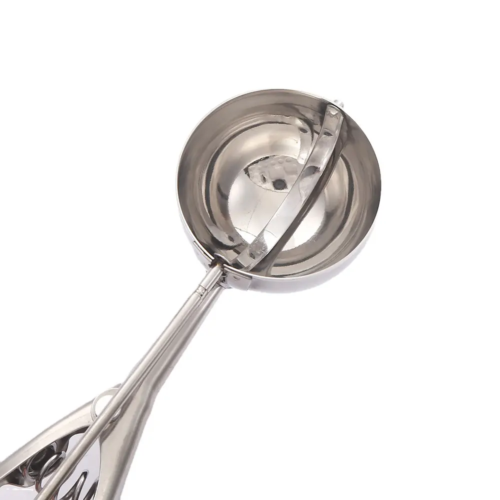 Stainless Steel Ice Cream Spoon Spring Handle Multi Functional Potato Puree Fruit Ball Spoon Ice Cream Mold Kitchen Parts tools