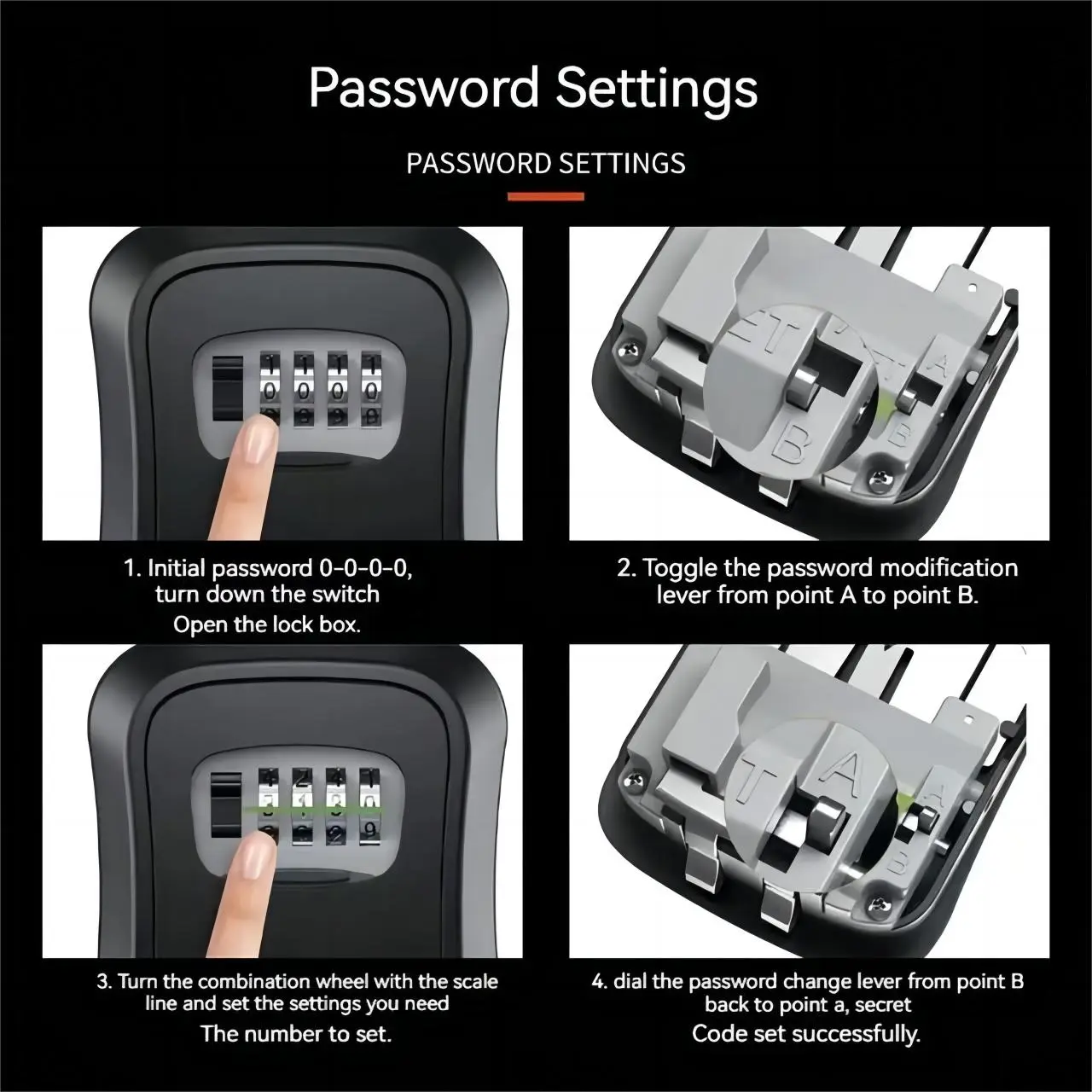 Upgraded Wall Mounted Secure Key Safe with Key Lock Box Key Storage with 4-digit Password Lock House Key Anti theft  Key Hider