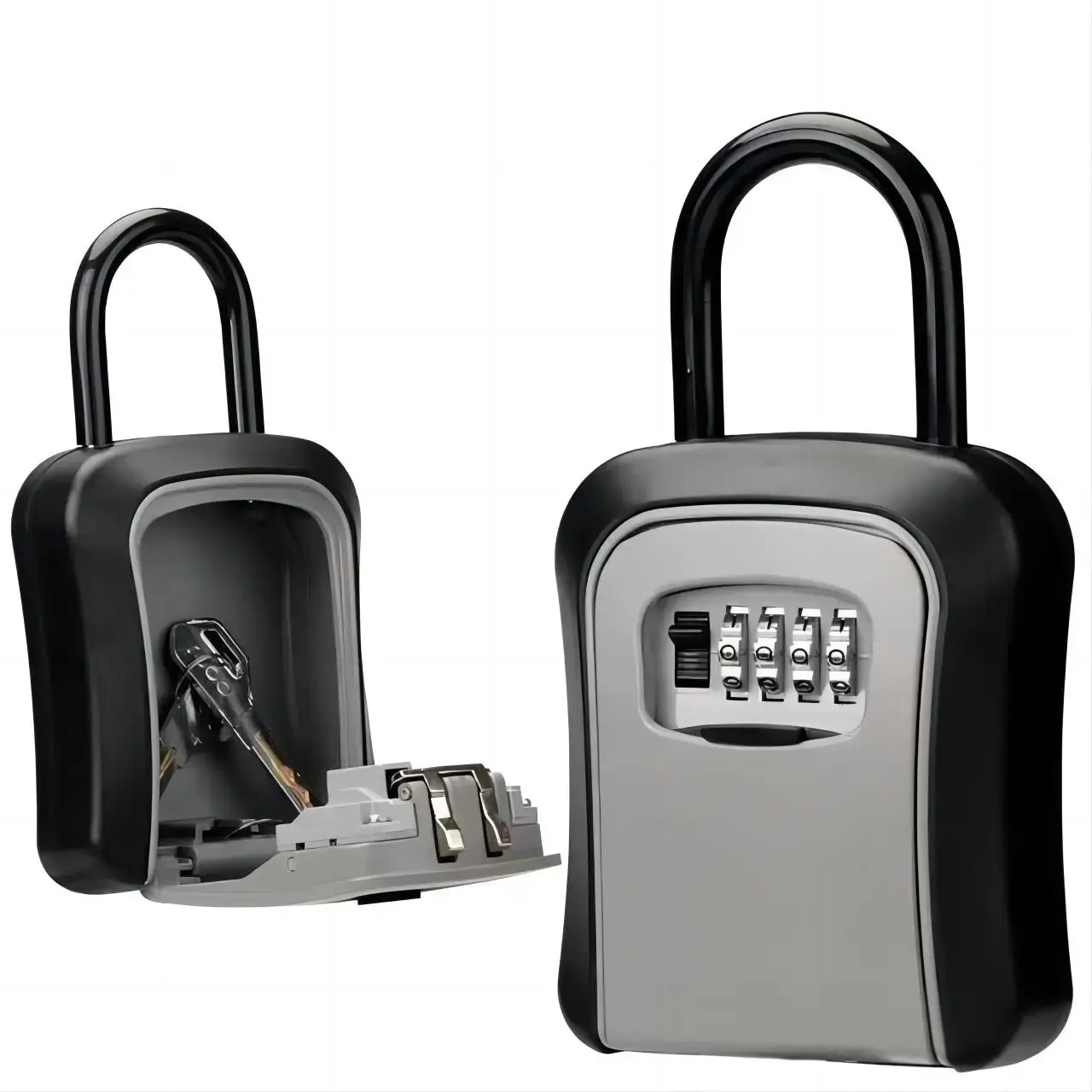 Upgraded Wall Mounted Secure Key Safe with Key Lock Box Key Storage with 4-digit Password Lock House Key Anti theft  Key Hider