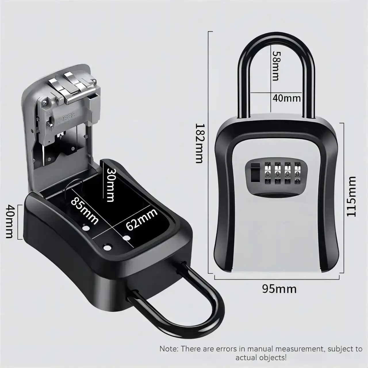 Upgraded Wall Mounted Secure Key Safe with Key Lock Box Key Storage with 4-digit Password Lock House Key Anti theft  Key Hider