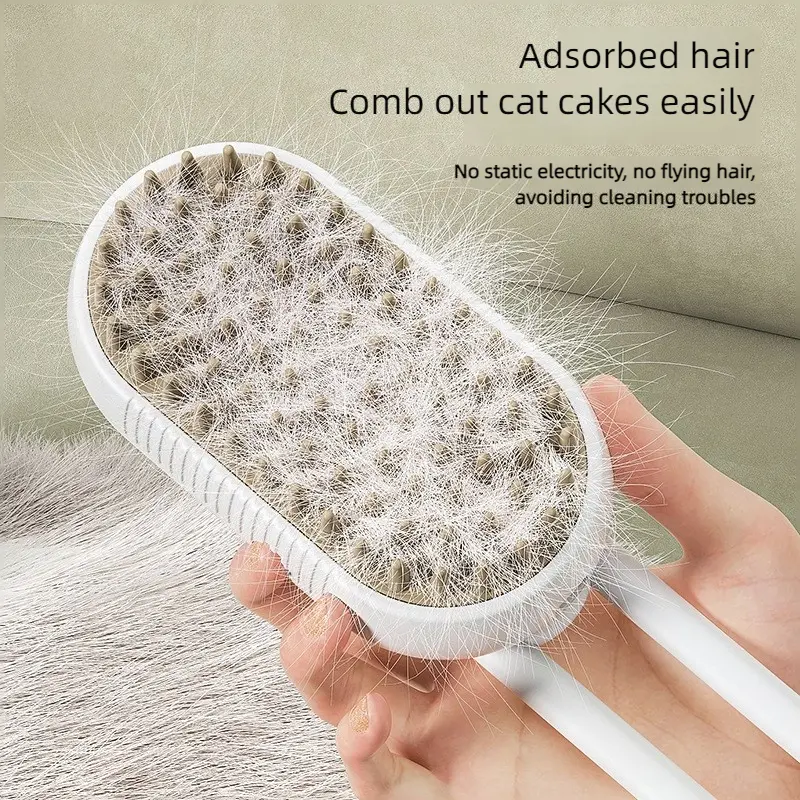 3-in-1 Dog Hair Brush Cat Hair Brush Electric Pet Cleaning Brush Steam Spray Brush Massage Hair Removal Comb Anti Flying Brush