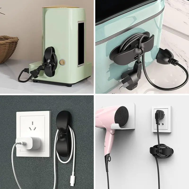 Power Cord Fixed Wire Clamp Cable Organizer Kitchen Mounted Plug Cable Data Cable Organizer Kitchen Appliance Winding Device