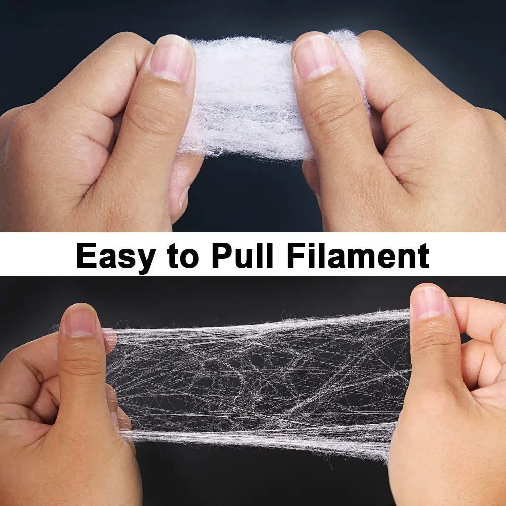 Halloween Decorative Cotton Thread Elastic Spider Web Artificial Spider Web Home Bar Haunted House Horror Party Decorative Props