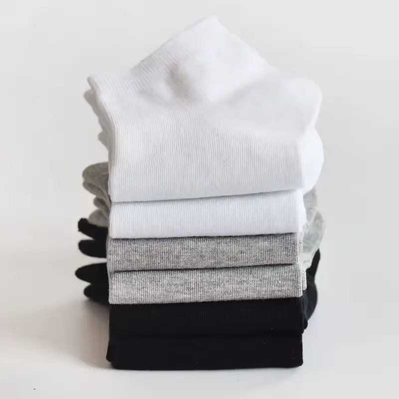 20Pcs/ Men's Socks Boat Socks Size EU38-45 Spring Summer Thin Breathable Soft Polyester Cotton Socks Black Casual Business Ankle