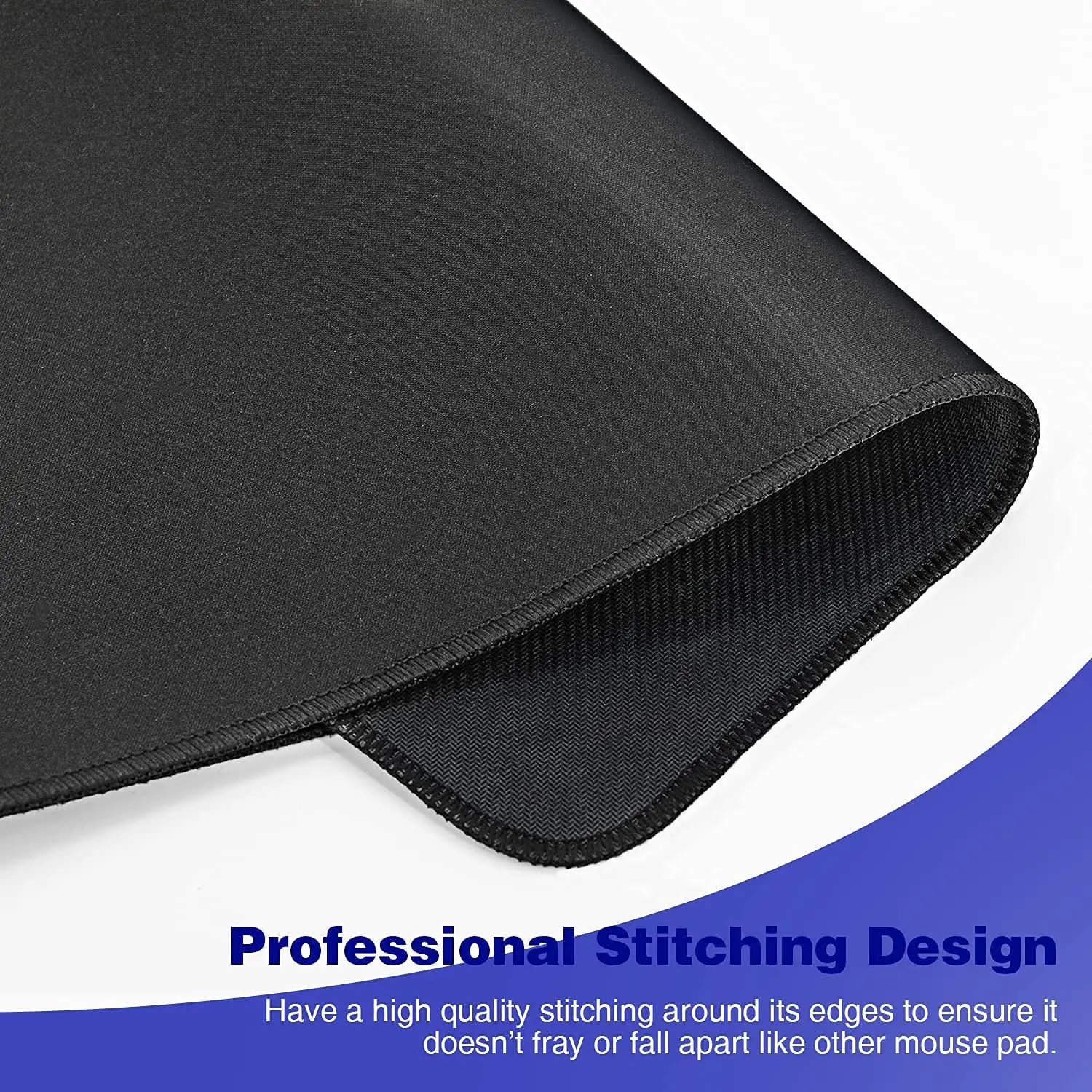 Pure Black Gaming Mouse Pad Anti Slip Rubber Mouse Pad Computer Gaming Desk Pad Wool Felt Laptop Desk Anti Slip Mouse Pad