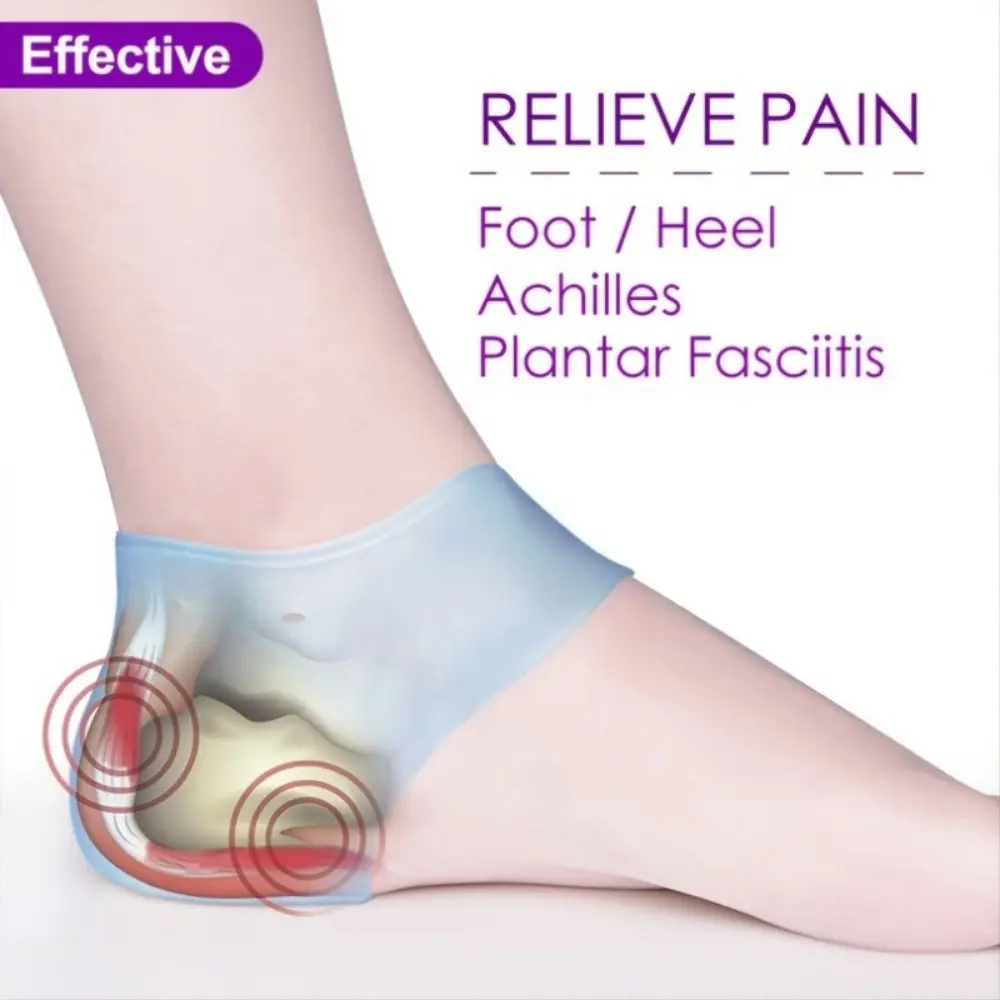 Heel Pad Protector Prevents Dry Cracked Feet for of Fasciitis Achilles Tendon Spurs Foot Pain Silicone Heel Tool for Foot Therap