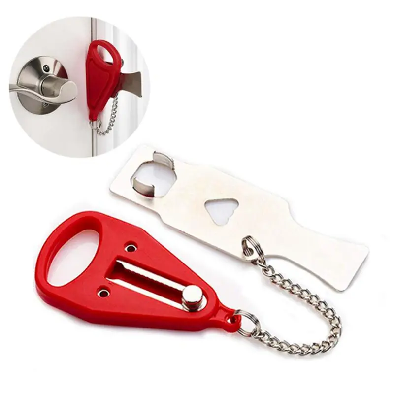 Safe Portable Anti-theft Door Lock Without Drilling Door Lock Buckle Hotel Room Equipment Home Room Security Door Lock Equipment
