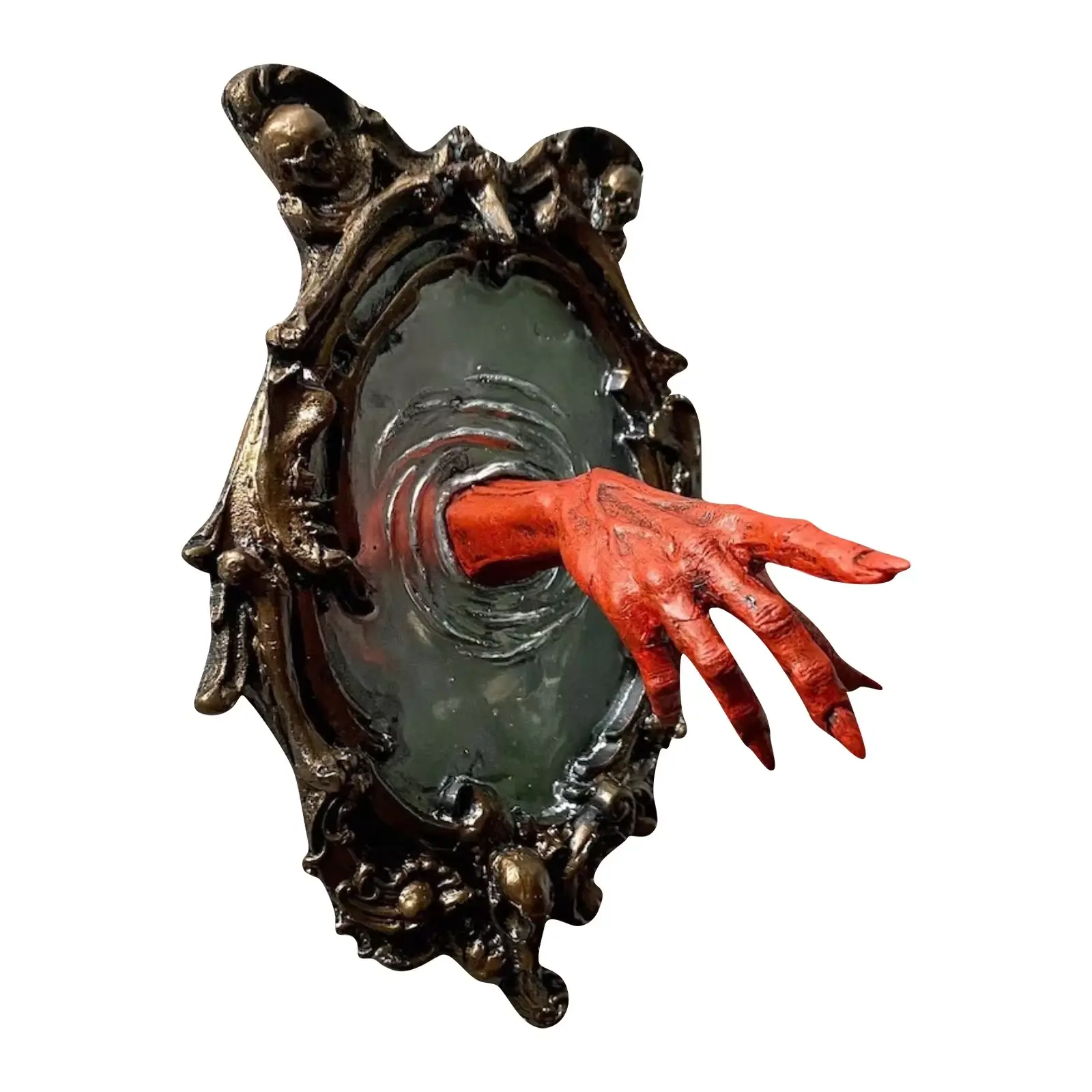 Halloween Horror Party Transparent Resin Spectral Handwall Plaque Fluorescent Ghost Handwall Terror Atmosphere Home Decoration