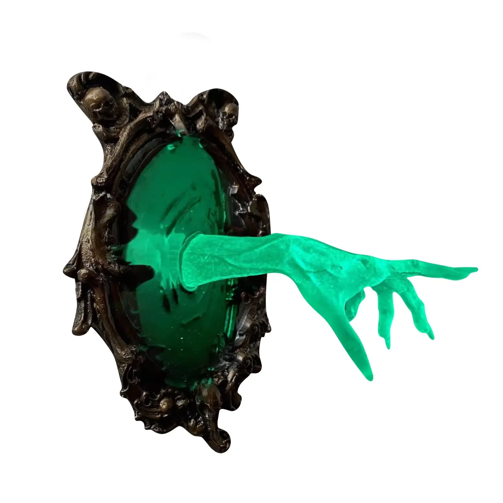 Halloween Horror Party Transparent Resin Spectral Handwall Plaque Fluorescent Ghost Handwall Terror Atmosphere Home Decoration