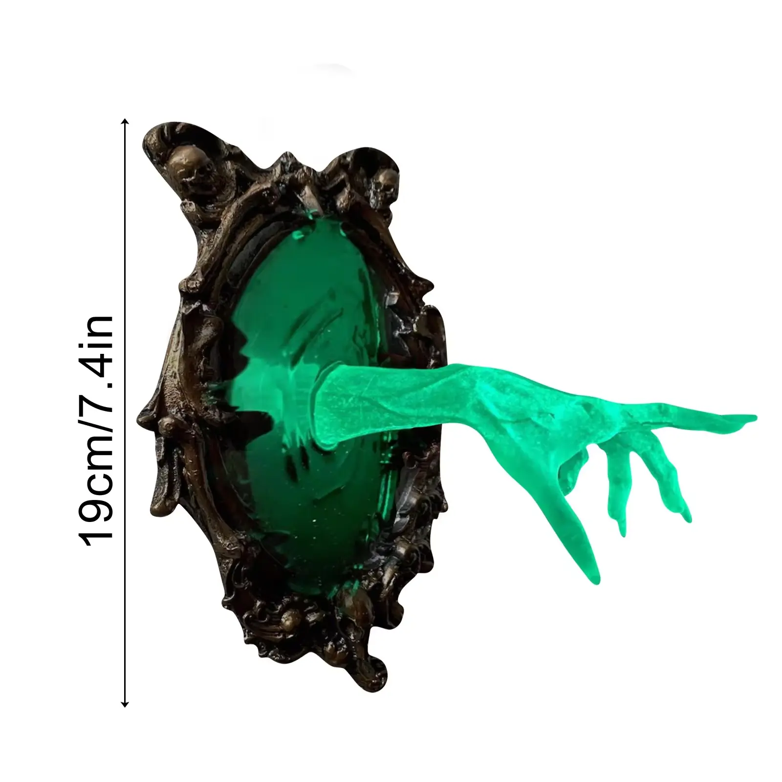 Halloween Horror Party Transparent Resin Spectral Handwall Plaque Fluorescent Ghost Handwall Terror Atmosphere Home Decoration