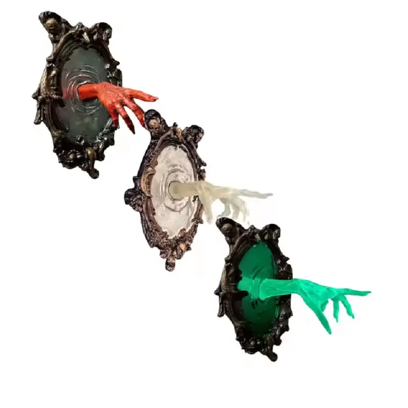 Halloween Horror Party Transparent Resin Spectral Handwall Plaque Fluorescent Ghost Handwall Terror Atmosphere Home Decoration