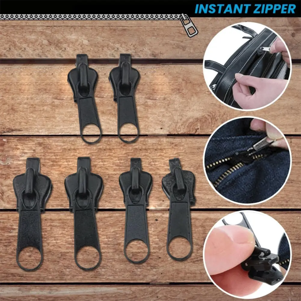 6PCS Zipper Multifunctional Zipper Head Clothing Home Visit Accessories Replacement Zipper Sliding Teeth Zipper Accessories