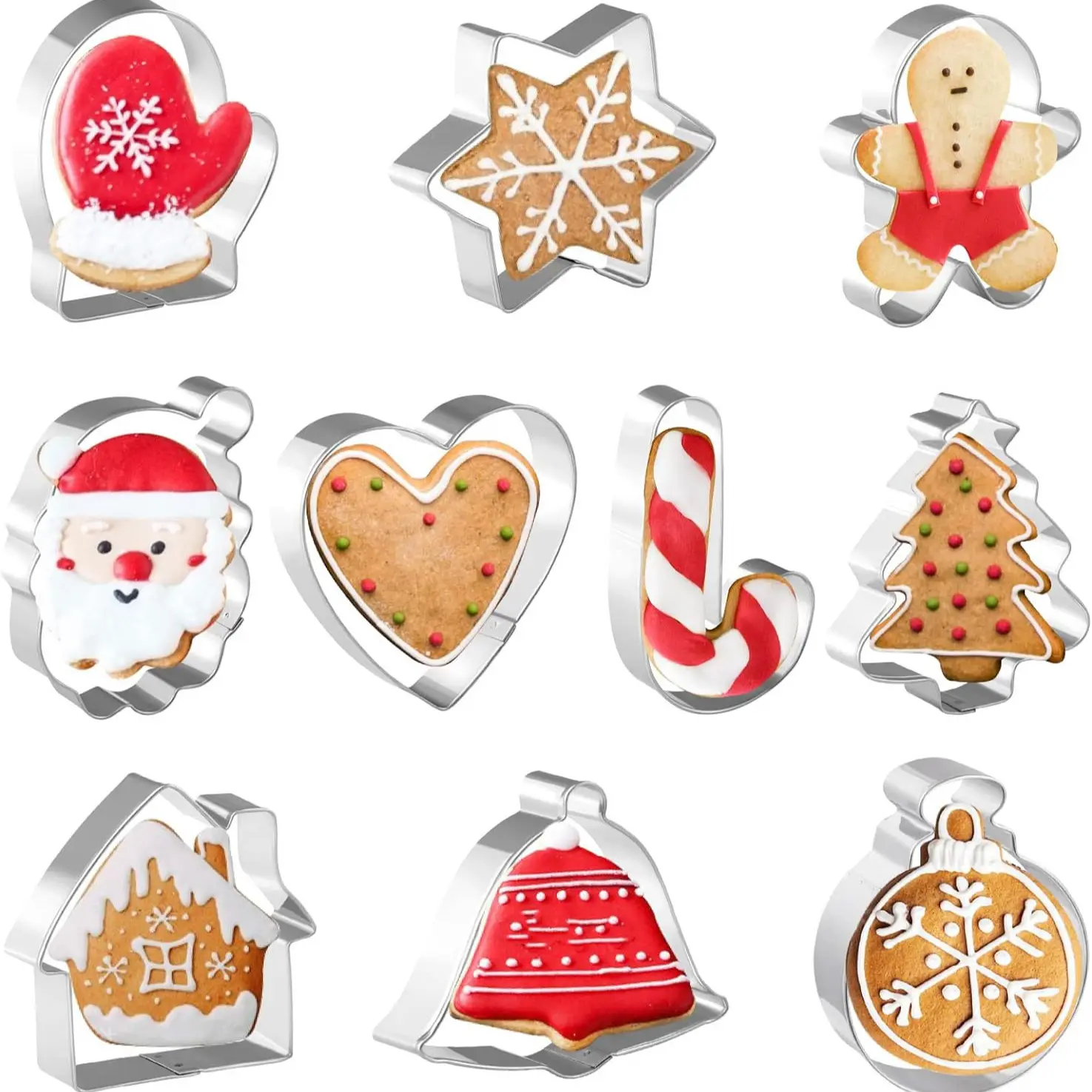 Five Christmas Cookie Cutting Machines Christmas Cartoon Cookie Molds Santa Claus Snowflake Flipping Sugar Cookies Baking Tools