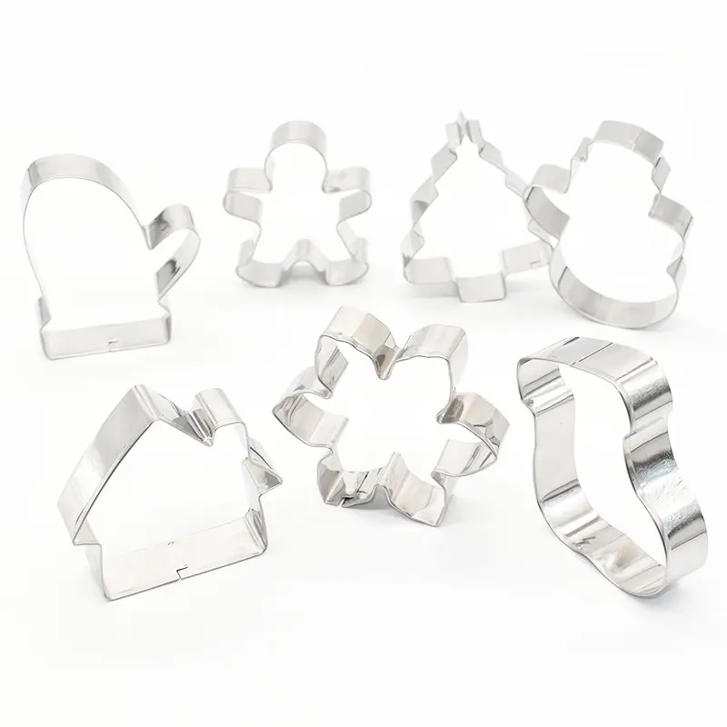 Five Christmas Cookie Cutting Machines Christmas Cartoon Cookie Molds Santa Claus Snowflake Flipping Sugar Cookies Baking Tools