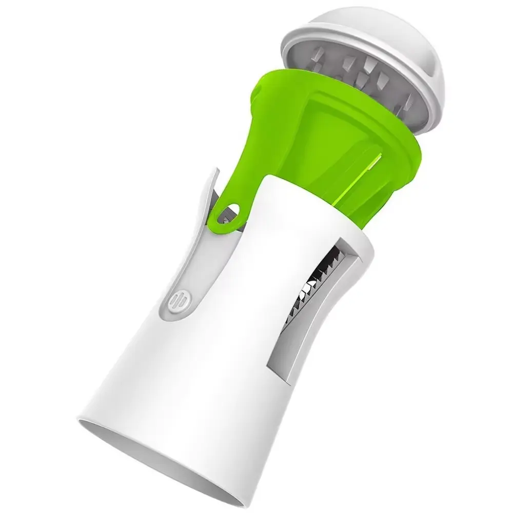 Multi Functional Spiral Rotary Slicer Funnel Vegetable Slicer Handheld Peeler Potato Stainless Steel Spiral Slicer Kitchen Tool
