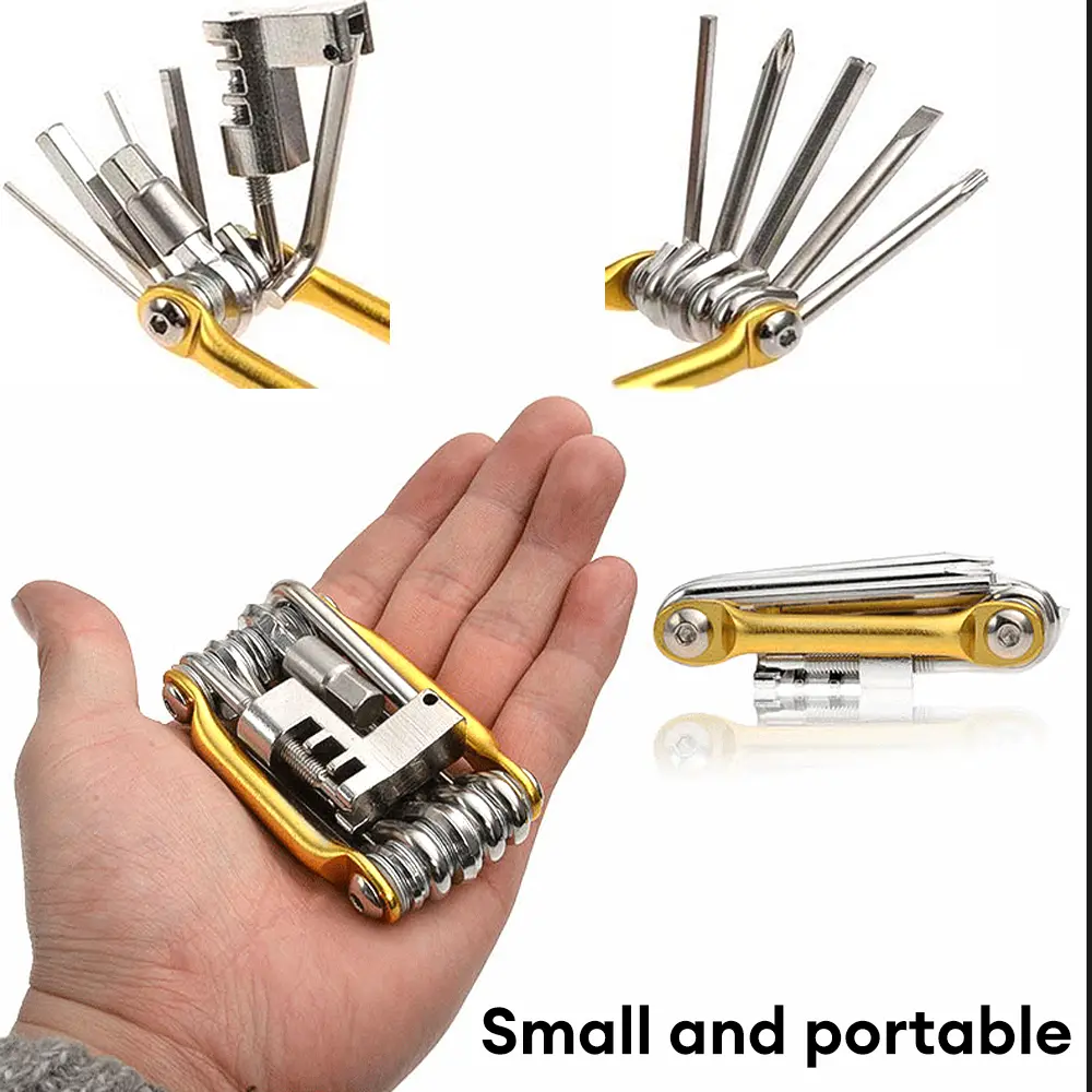 11 in 1 Bicycle Repair Tool Kit Mountain Bike Repair Tool Wrench Screwdriver Chain Portable Multifunctional Repair Bicycle Tool