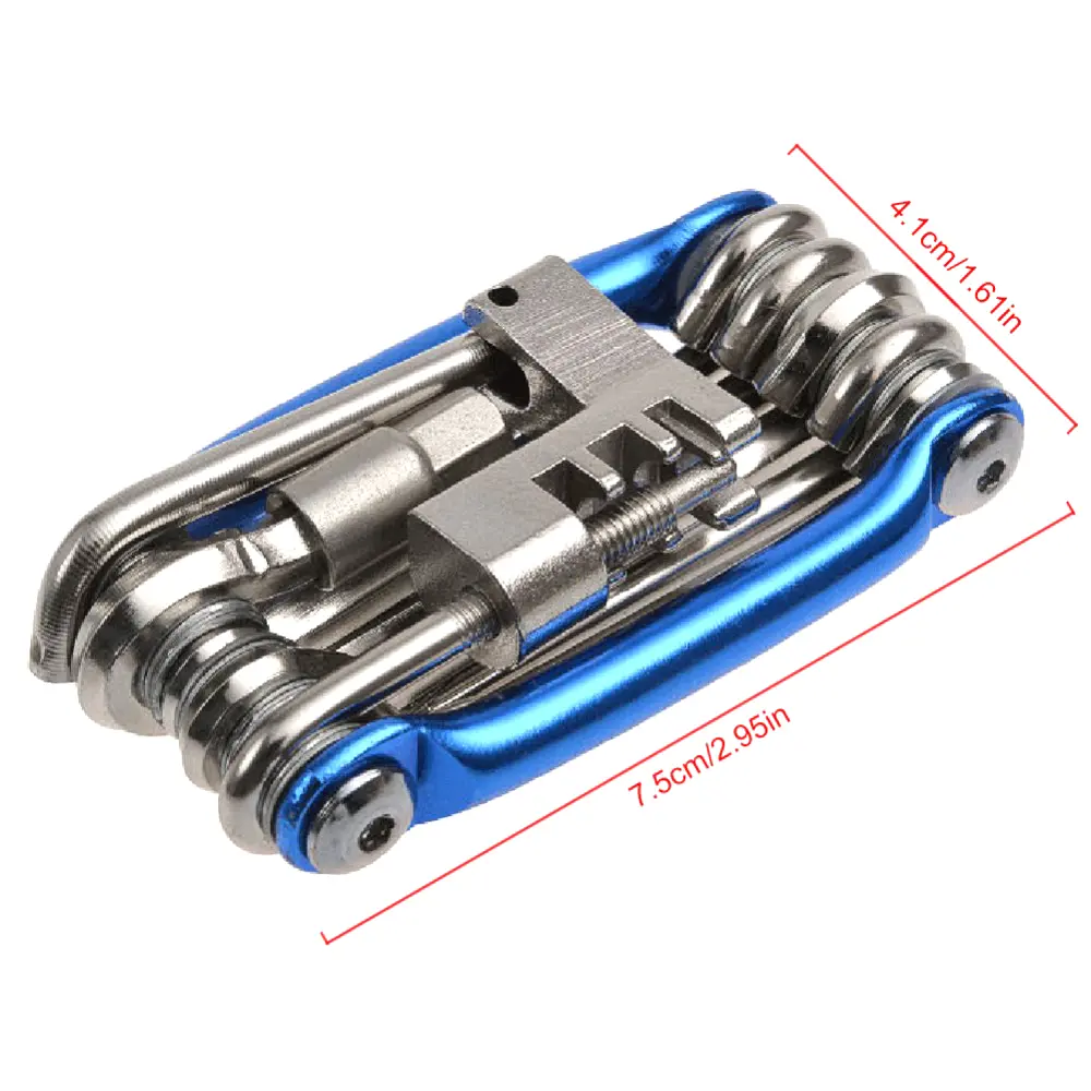 11 in 1 Bicycle Repair Tool Kit Mountain Bike Repair Tool Wrench Screwdriver Chain Portable Multifunctional Repair Bicycle Tool