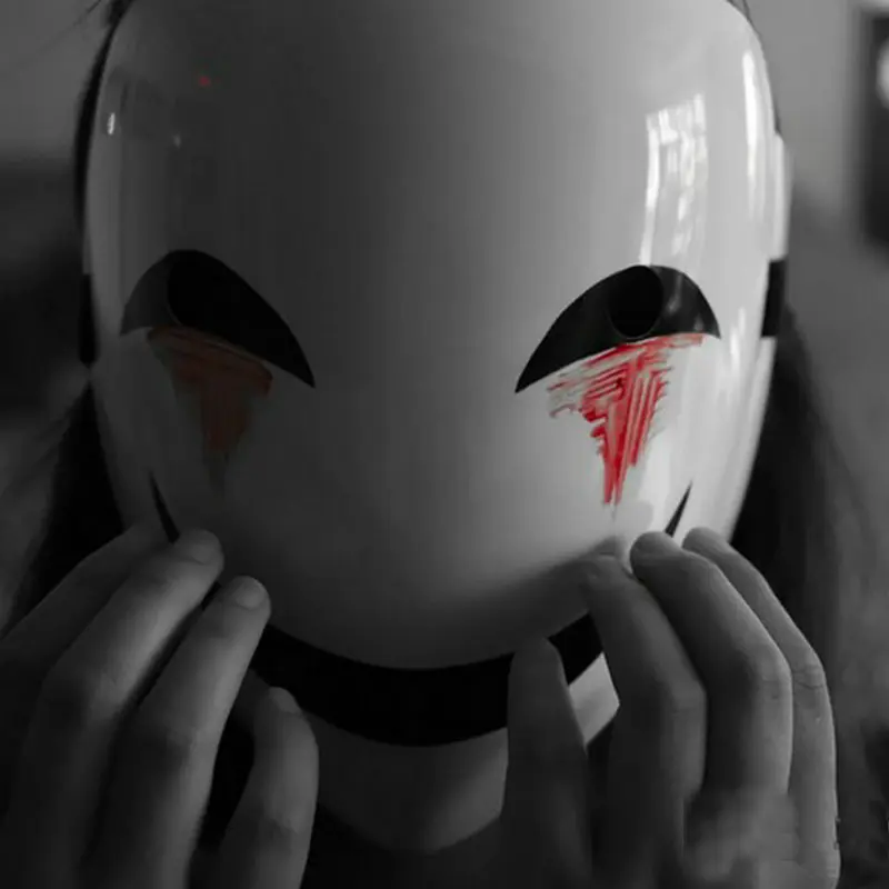 Nephew Mask Evil Smile Mask Full Face Ghost Face Black Evil Mask Magician Mask Halloween Character Costume Decorate Prop