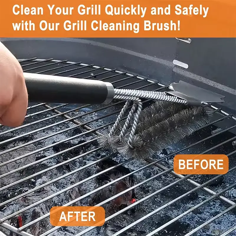 Barbecue Grill Barbecue Brush Cleaning Tool Barbecue Accessories Stainless Steel Bristle Barbecue Brush Grill Net Cleaning Brush