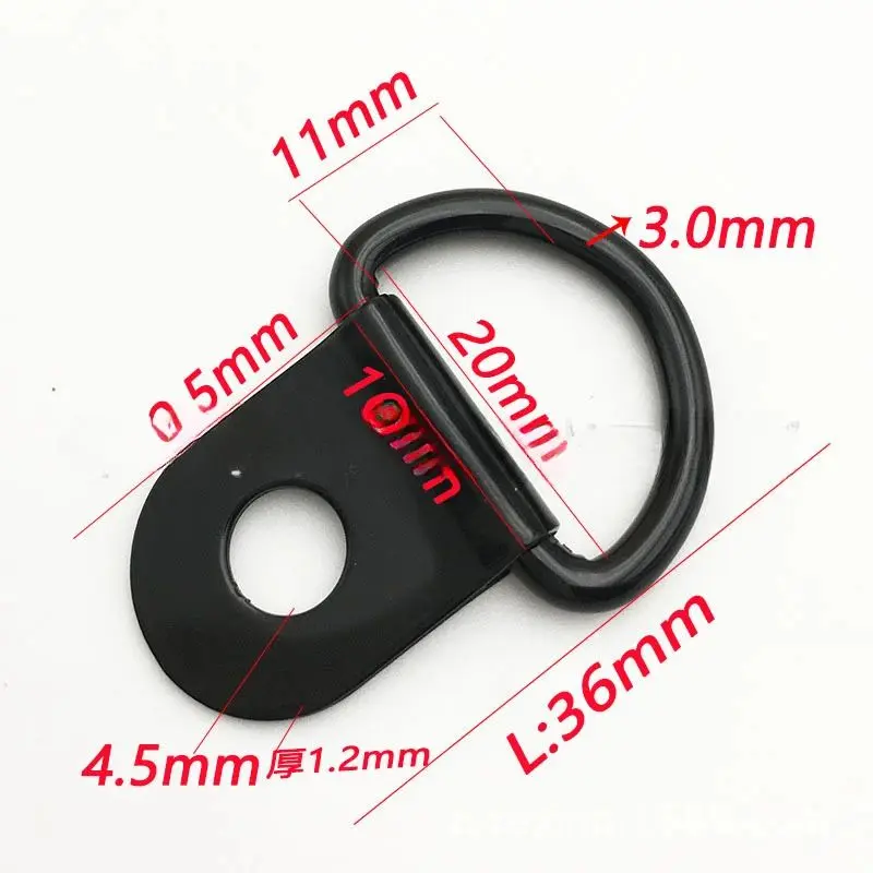10pcs D Shape Pull Hook Tie Down Anchor Ring Stainless Steel Fixed hook Truck Tying Rope Fixing Rigging Frame Hanging Buckle