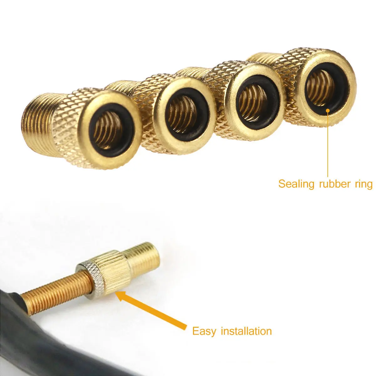 Wheel Tire Conversion Valve Adapter Converts Presta to Schrader Bicycle Pump Valve Cap Conversion Head Tire Valve Connector