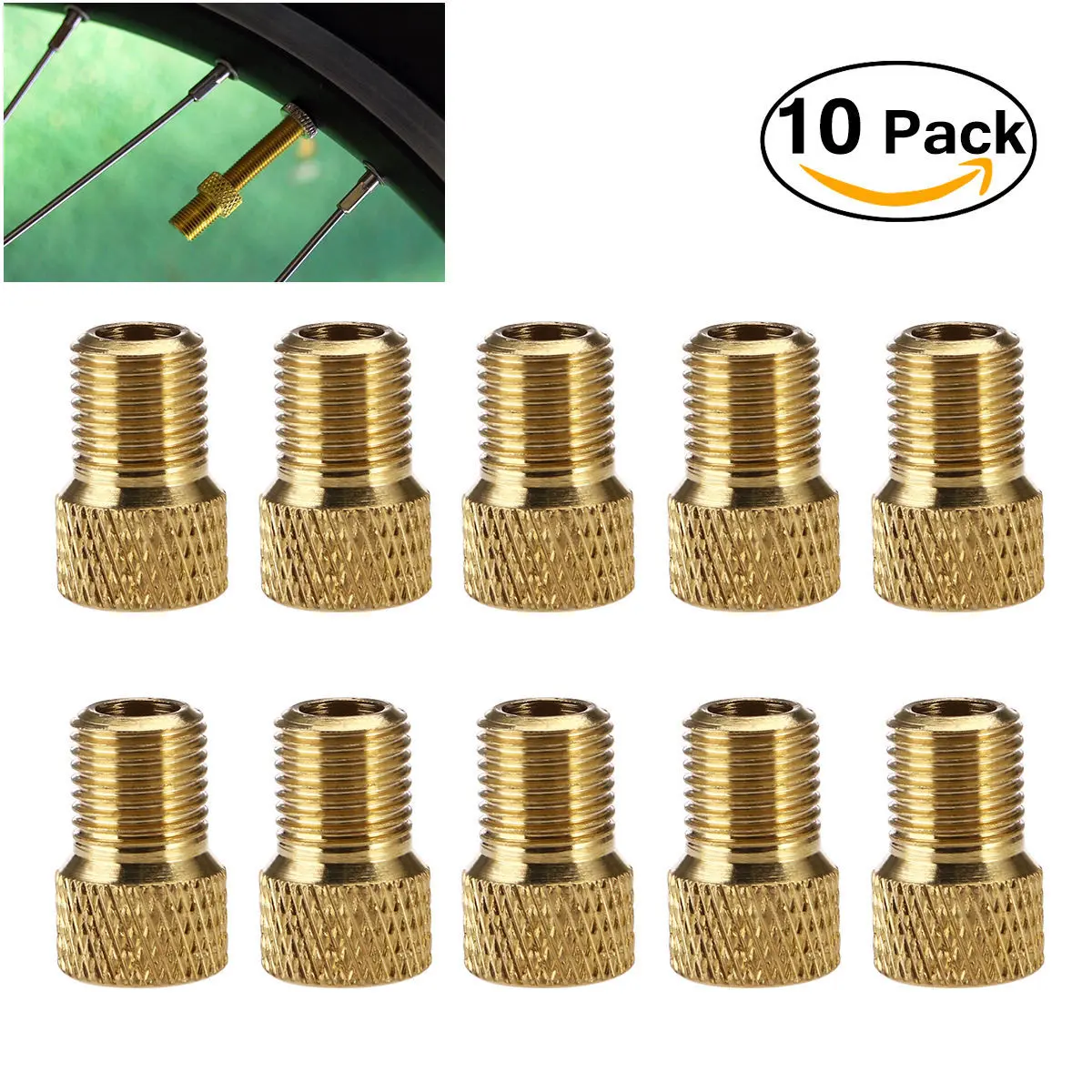 Wheel Tire Conversion Valve Adapter Converts Presta to Schrader Bicycle Pump Valve Cap Conversion Head Tire Valve Connector