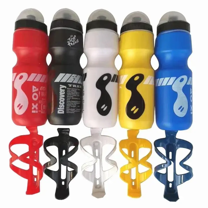 Bicycle Mountain Bike Sports Water Bottle with Water Bottle Bracket Outdoor Sports Camping Beverage Cup Portable Water Bottle