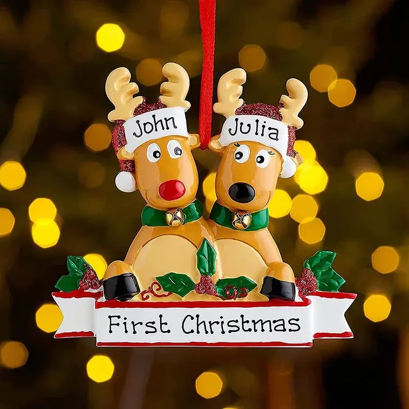 Personalized Christmas Decorations Reindeer Home New Year Ornaments Elk Family Christmas Tree Ornaments Home Decoration Gifts