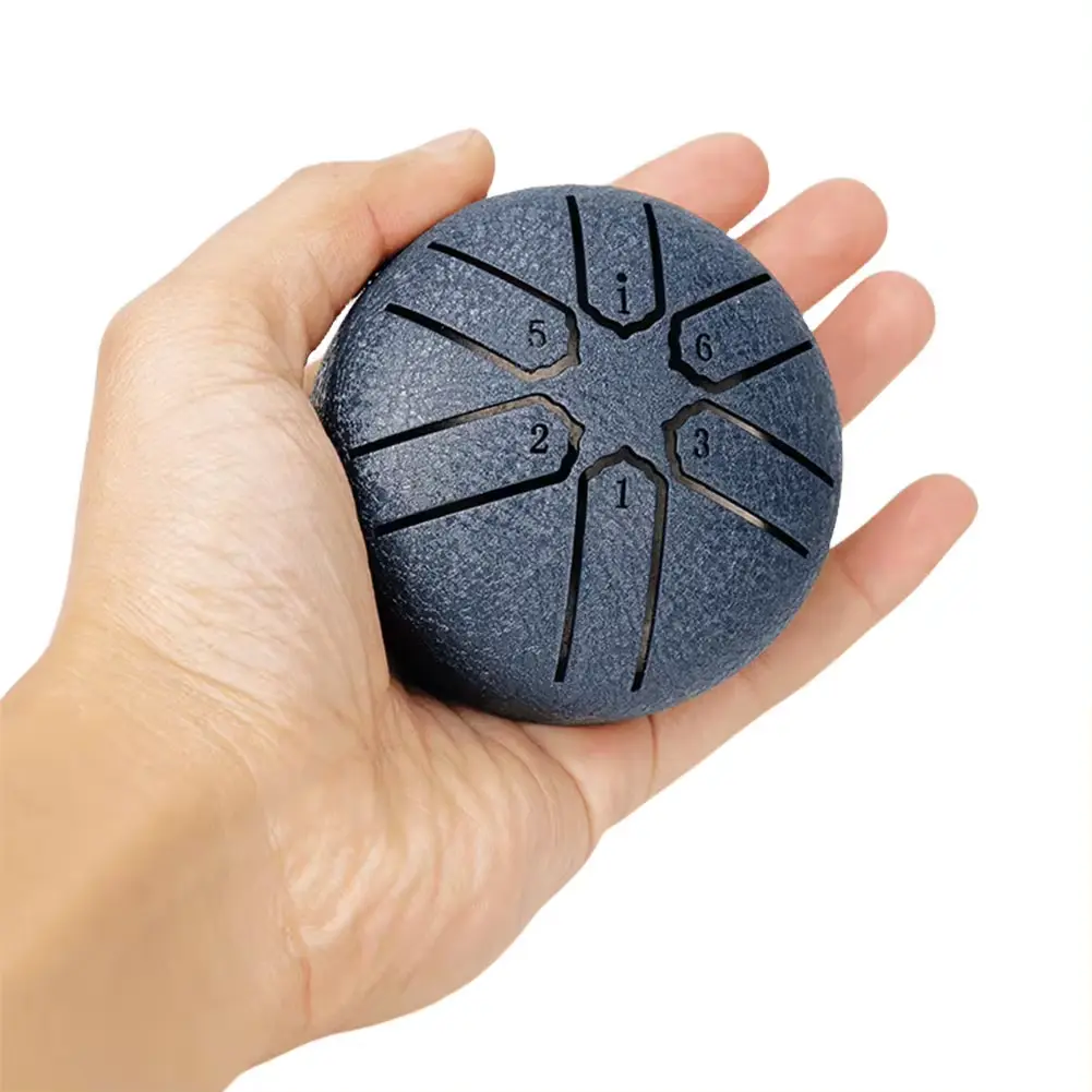 3-inch 6-tone Steel Tongue Drum Mini Hand Drum Meditation Rain Drum Ethereal Beginner Children's Enlightenment Instrument