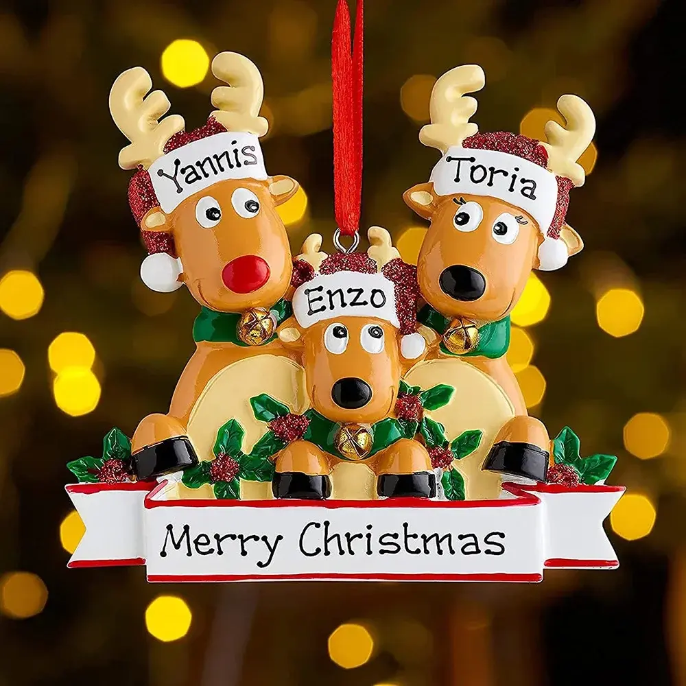 Personalized Christmas Decorations Reindeer Home New Year Ornaments Elk Family Christmas Tree Ornaments Home Decoration Gifts