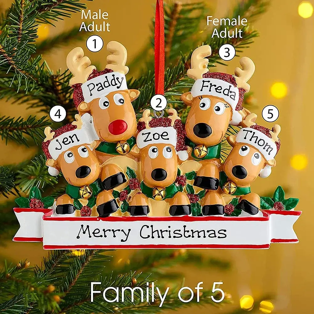 Personalized Christmas Decorations Reindeer Home New Year Ornaments Elk Family Christmas Tree Ornaments Home Decoration Gifts
