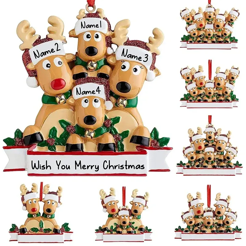 Personalized Christmas Decorations Reindeer Home New Year Ornaments Elk Family Christmas Tree Ornaments Home Decoration Gifts