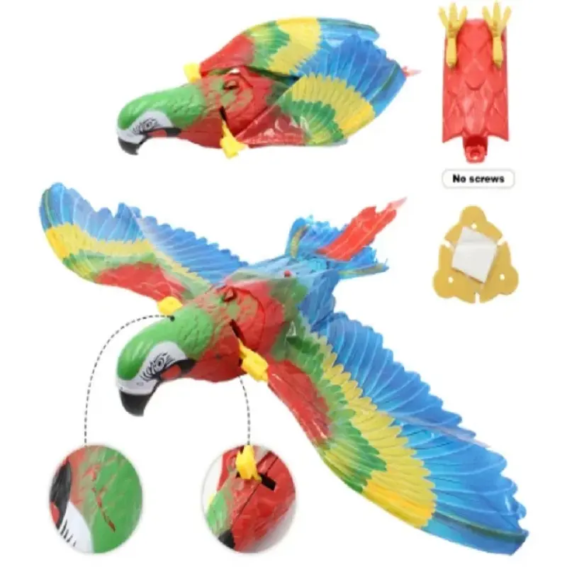 Simulated Bird Interactive Cat Toy Electric Hanging Eagle Flying Bird Cat Flying Bird Emitting Light Sound Grabbing Rope Pet Toy