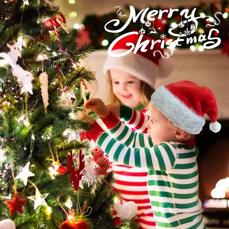 Christmas Decorative Products Santa Claus Hat Christmas Long Plush Thickened Red Gift Hat Adult Children Plush Christmas Hat