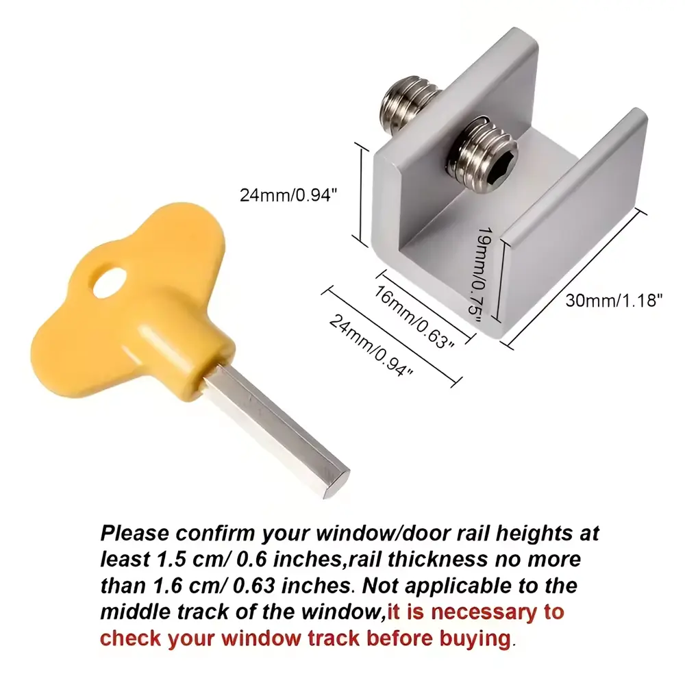 2 PCS Window Lock Buckle Fixed Alloy Non Perforated Window Lock Buckle Child Protection Safety Anti Pinch Anti-theft Lock Buckle