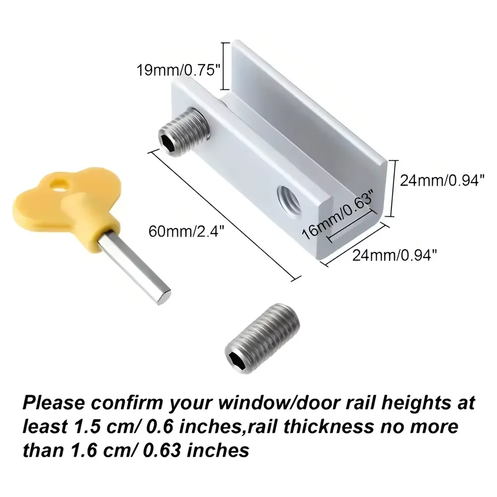 2 PCS Window Lock Buckle Fixed Alloy Non Perforated Window Lock Buckle Child Protection Safety Anti Pinch Anti-theft Lock Buckle