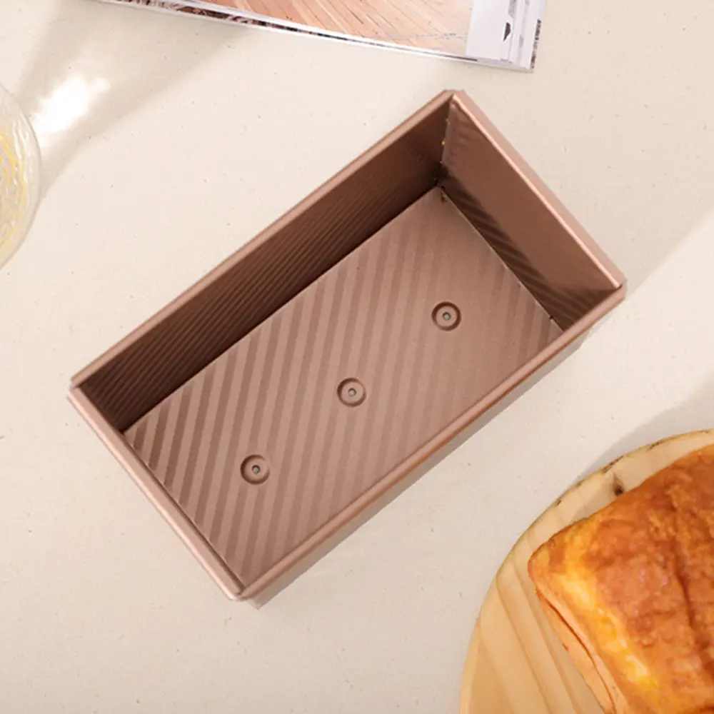 1 PCS Rectangular Bread Tray Bread Baking Mold Cake Toast Mold Carbon Steel Rectangular Corrugated Non Stick Baking Bread Box