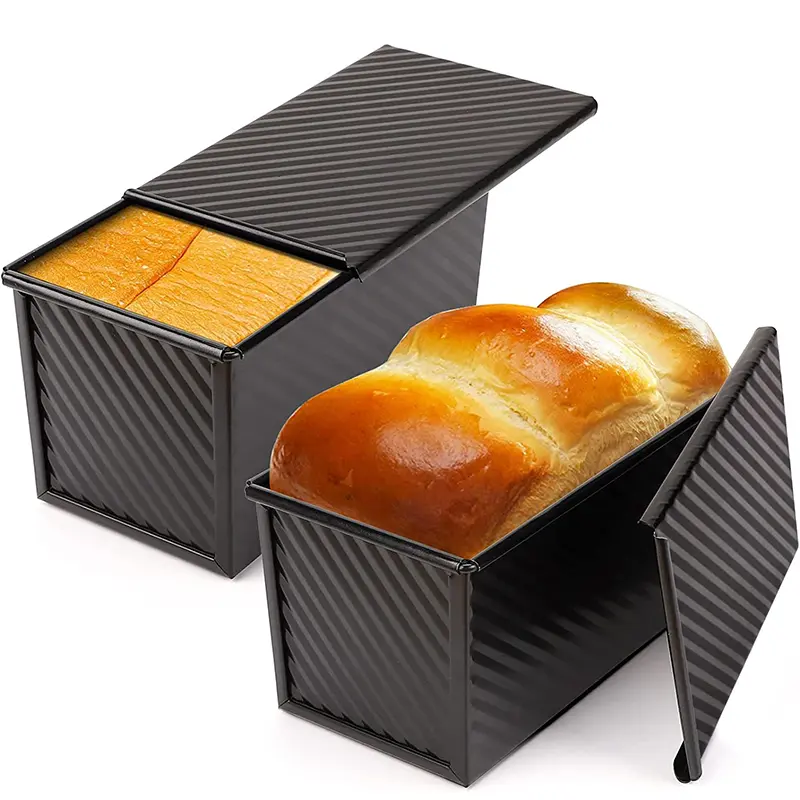 1 PCS Rectangular Bread Tray Bread Baking Mold Cake Toast Mold Carbon Steel Rectangular Corrugated Non Stick Baking Bread Box