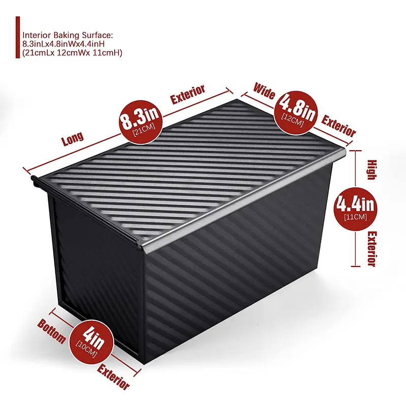 1 PCS Rectangular Bread Tray Bread Baking Mold Cake Toast Mold Carbon Steel Rectangular Corrugated Non Stick Baking Bread Box