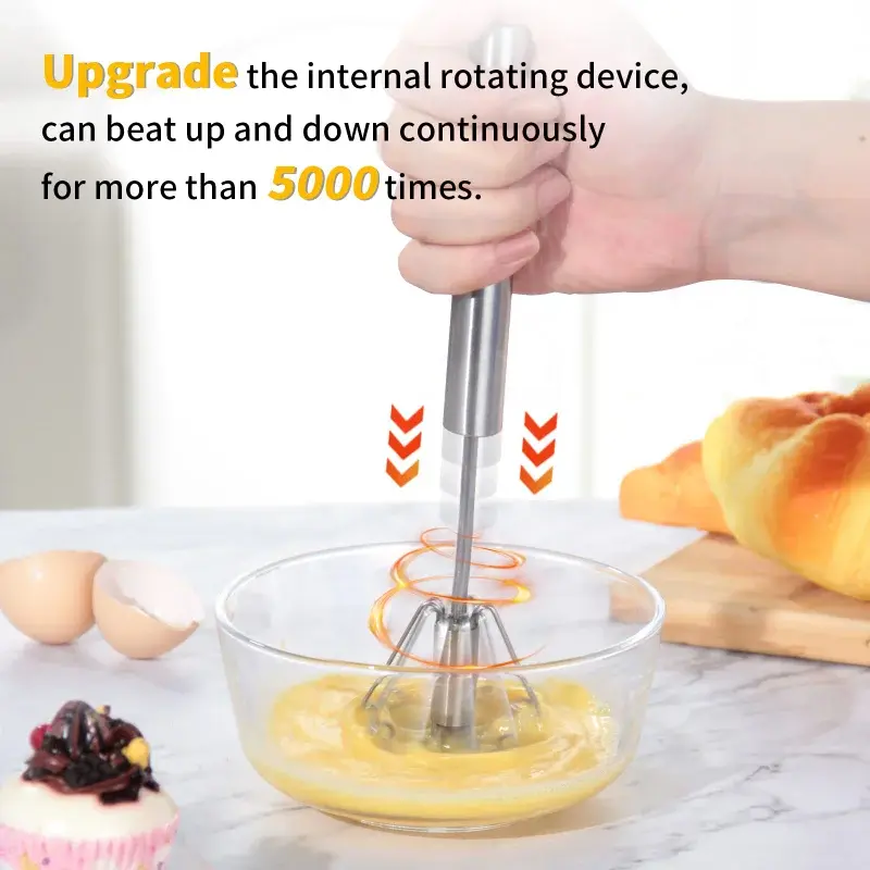 Semi Automatic Mixer Egg Beater Stainless Steel Manual Mixer Cream Mixer Kitchen Utensils Baking Cake Automatic Mixer Egg tools