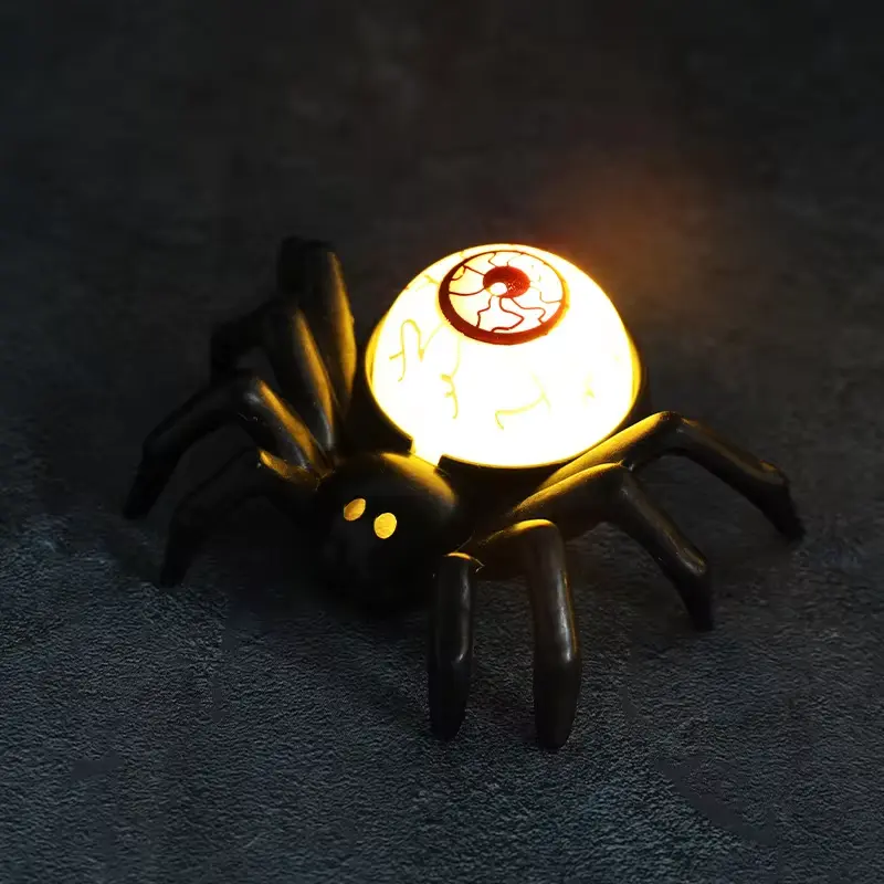 Halloween Decoration Spider Eye Light LED Candle Light Plastic Spider Skull Light Home Bar Ghost House Decoration Horror Prop