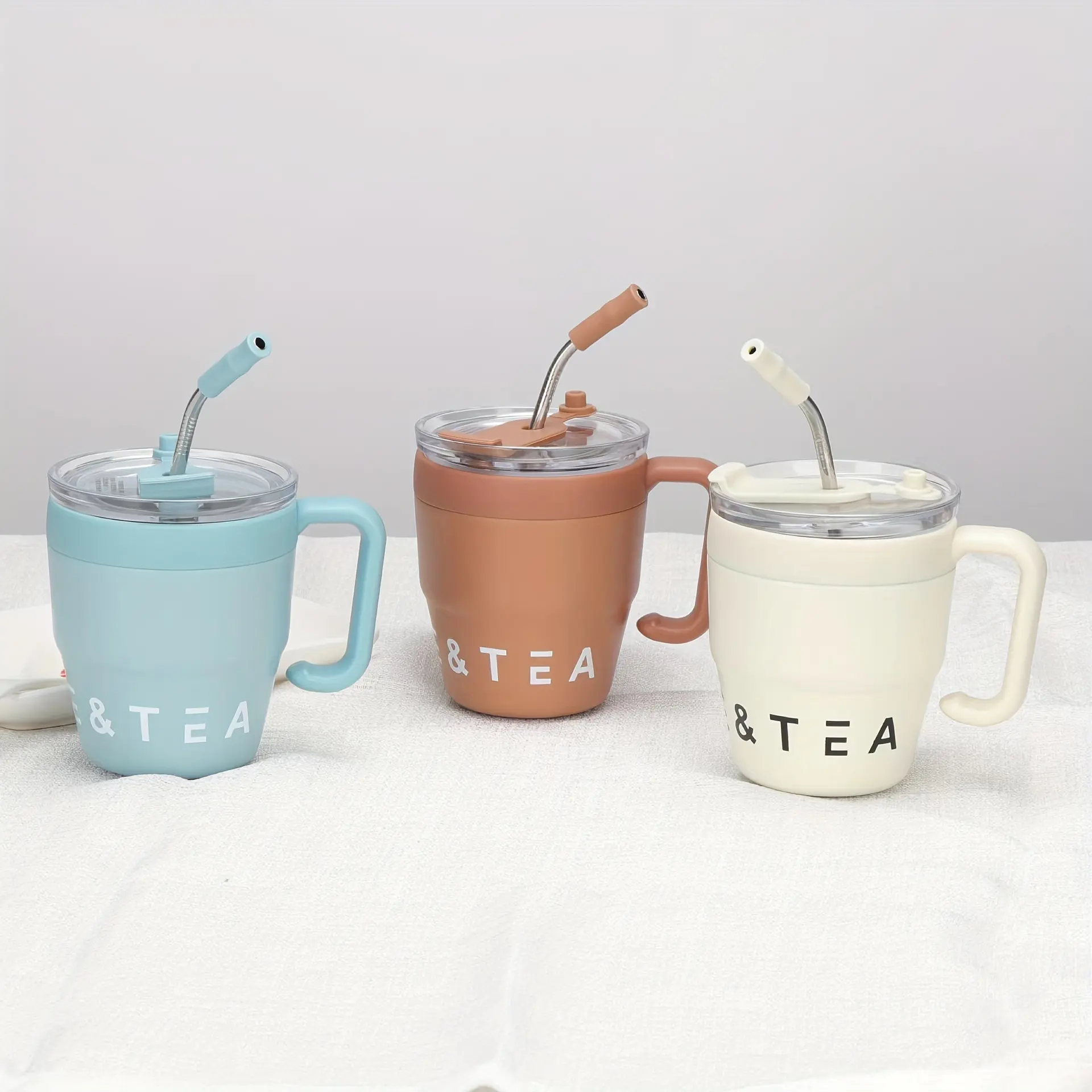 480ml Coffee Cup Stainless Steel Insulated Cup Cold Hot Drinks Water Tea Milk Office External Straw Cover Portable Water Cup