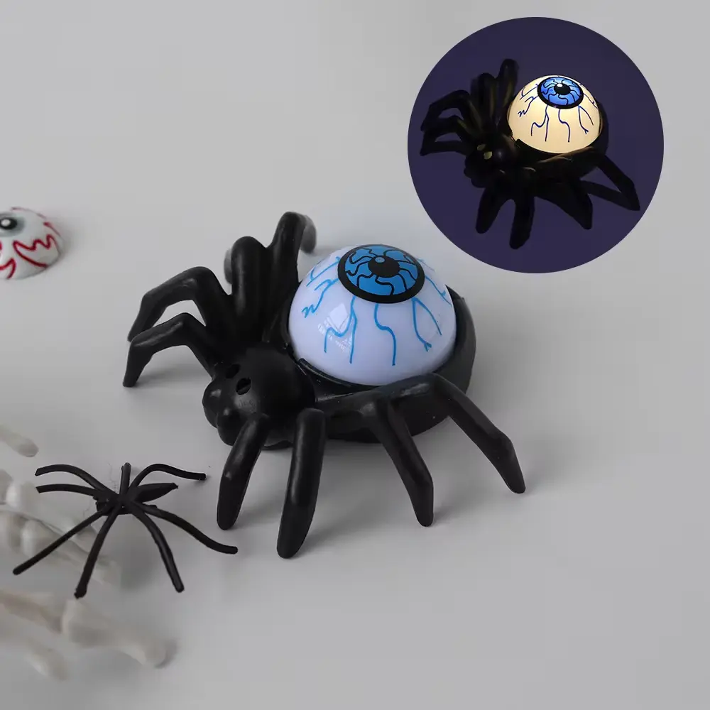 Halloween Decoration Spider Eye Light LED Candle Light Plastic Spider Skull Light Home Bar Ghost House Decoration Horror Prop