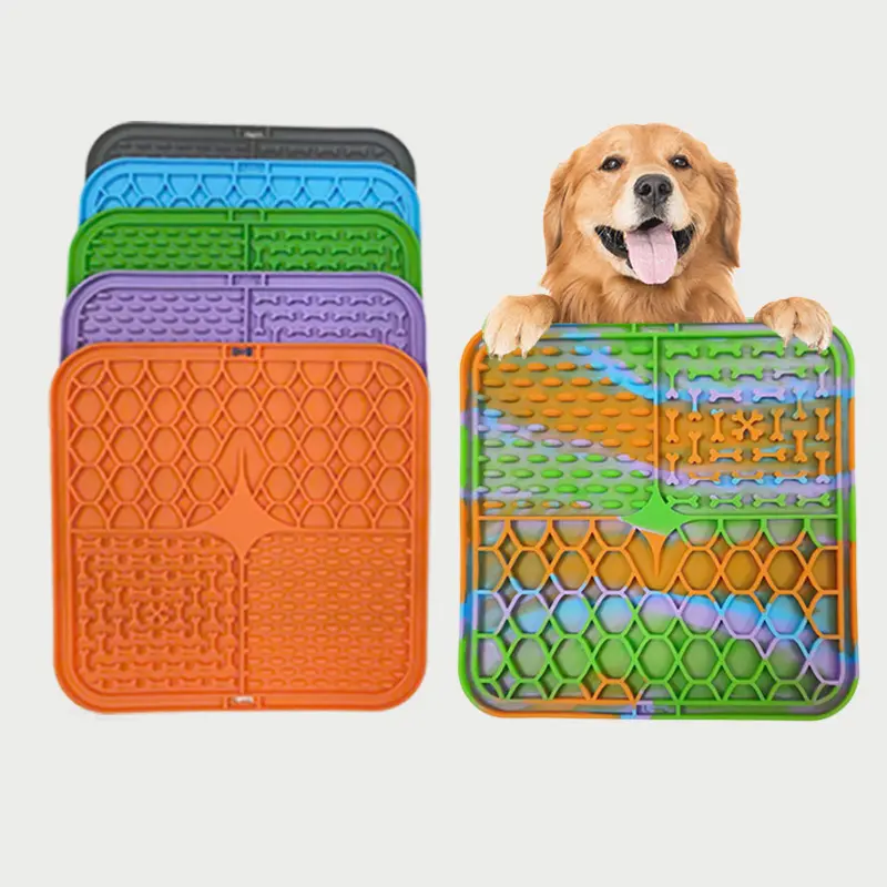 Pet Meal Mat Licking Mat Silicone Mat Pet Slow Food Board Tableware Cat Slow Feeding Mat Training Dog Feeder Anti Choking Mat