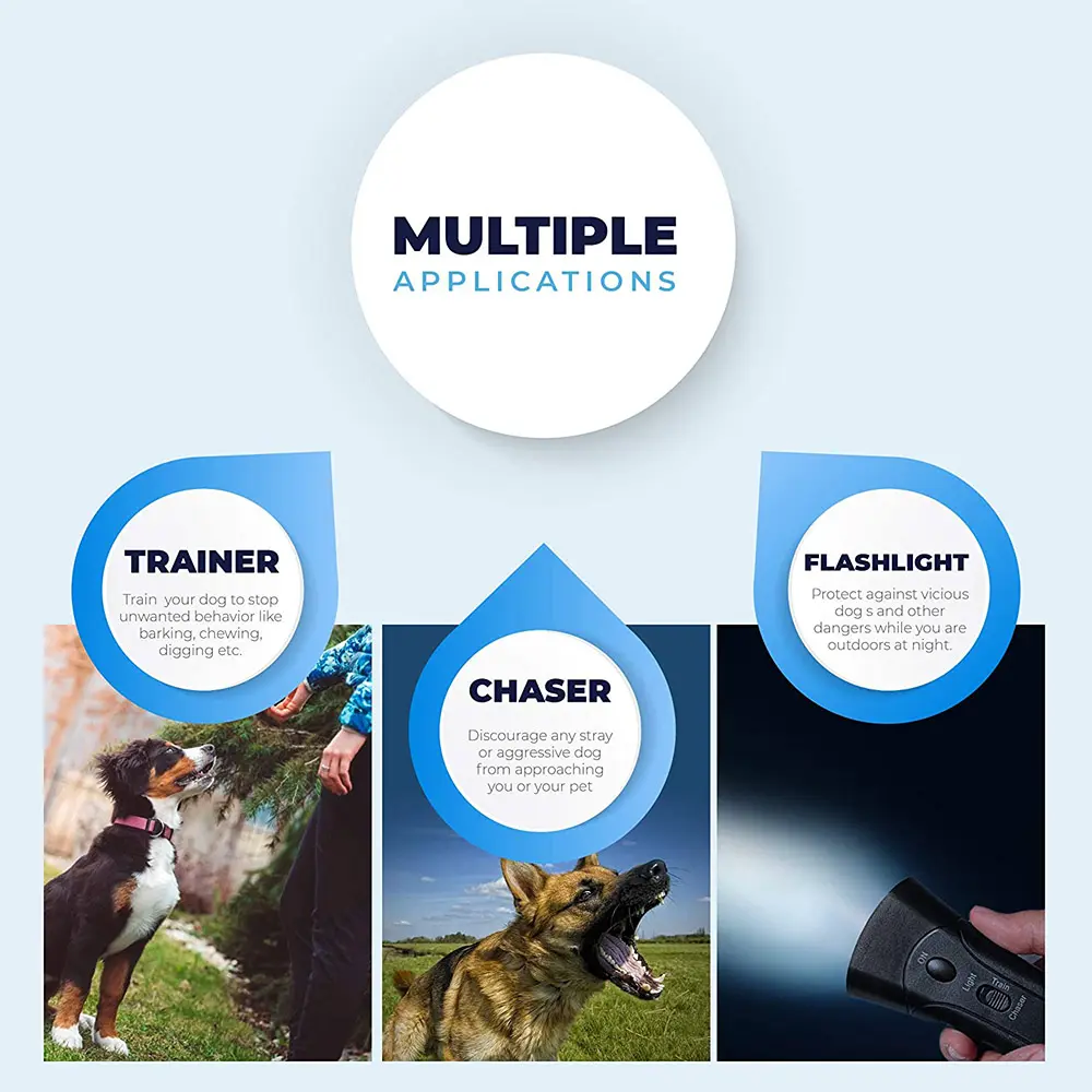 Pet Drive Dog Ultrasonic Barking Training Equipment Anti Barking Stop Training Equipment Anti Barking Stop Barking Flashlight
